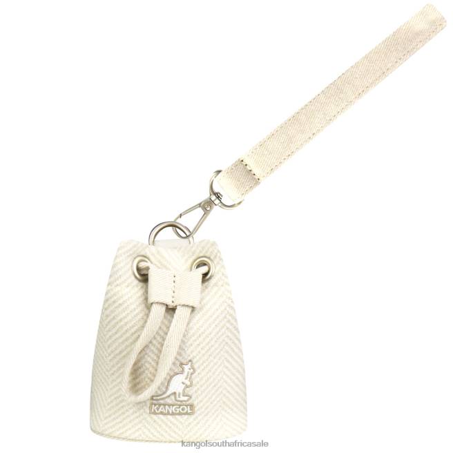 Kangol Unisex FB6D1257 Herringbone Mini Pouch Charm Accessories Ivory