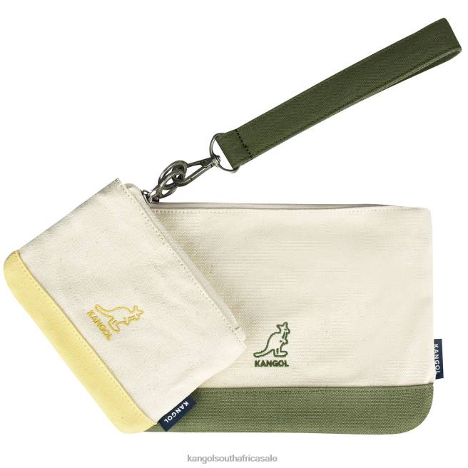 Kangol Unisex FB6D962 Lucky Canvas Pouch Set Accessories Khaki