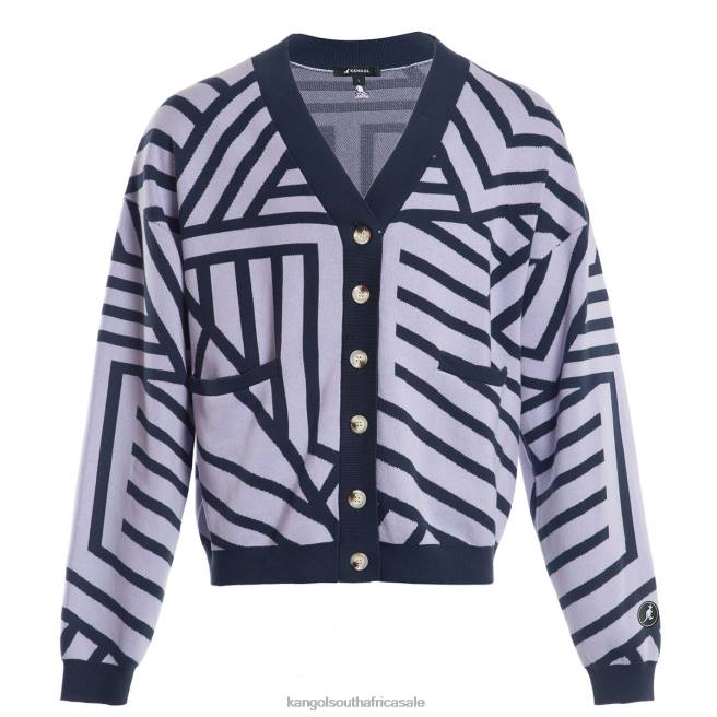 Kangol Unisex FB6D1210 Graffiti Cardigan Clothing Ebony/Lavender