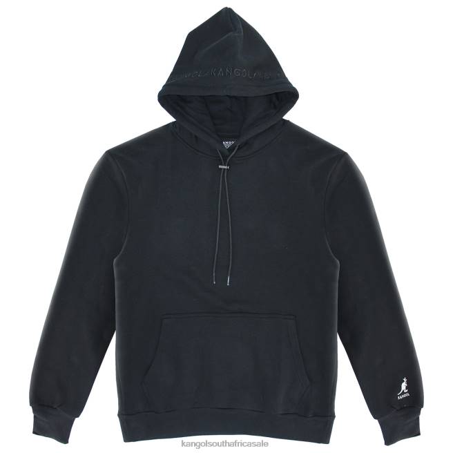 Kangol Men FB6D1145 Embroidered Hoodie Clothing Black