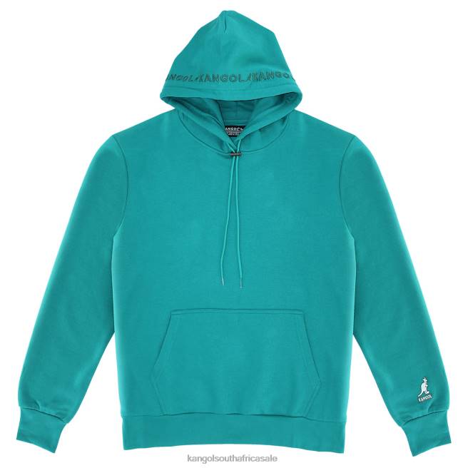 Kangol Men FB6D1148 Embroidered Hoodie Clothing Emerald