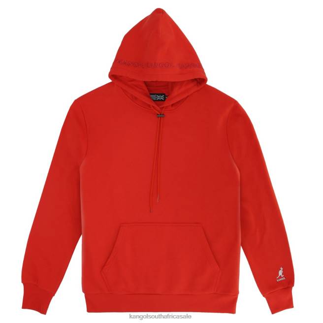 Kangol Men FB6D1149 Embroidered Hoodie Clothing Red