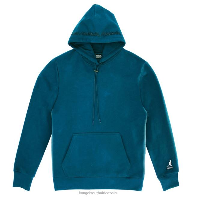Kangol Men FB6D1151 Embroidered Hoodie Clothing Teal