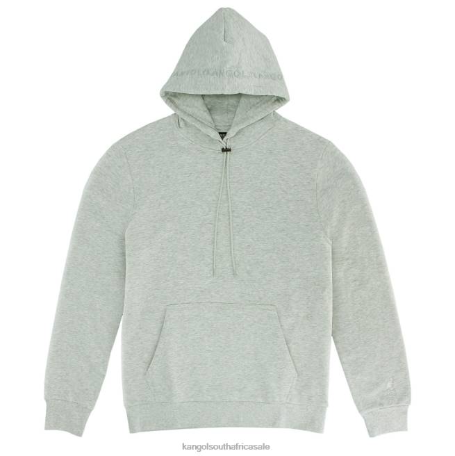 Kangol Men FB6D1152 Embroidered Hoodie Clothing Ash Grey