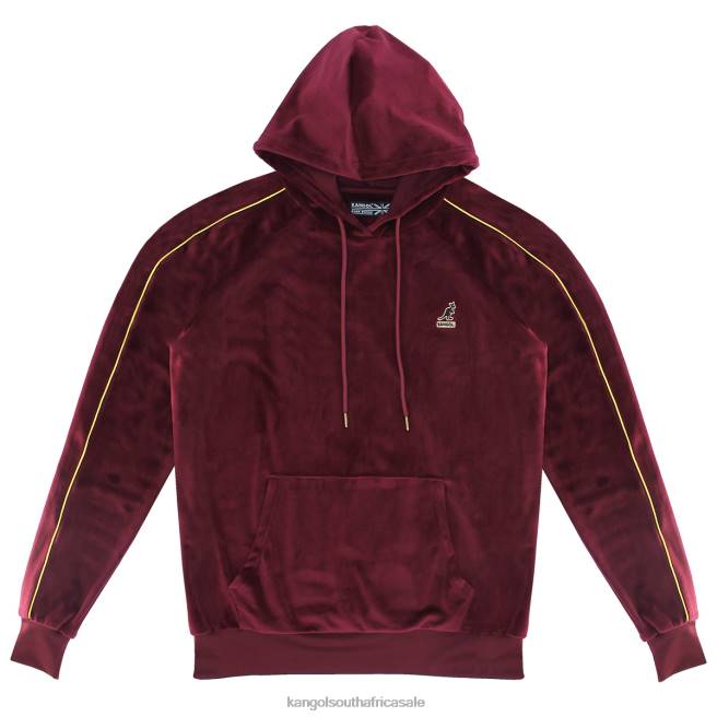 Kangol Men FB6D1157 Velour Hoodie Clothing Maroon