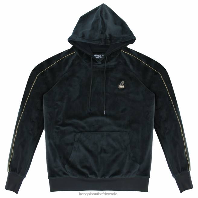 Kangol Men FB6D1158 Velour Hoodie Clothing Black Beauty
