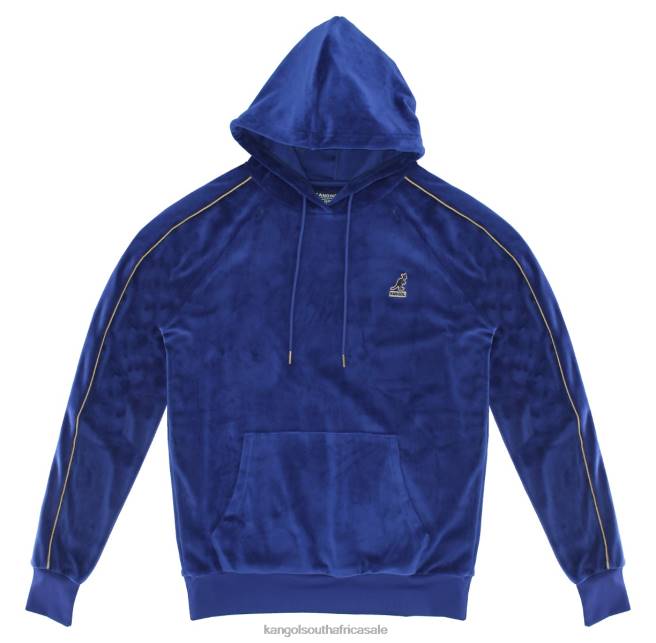Kangol Men FB6D1159 Velour Hoodie Clothing Beacon Blue