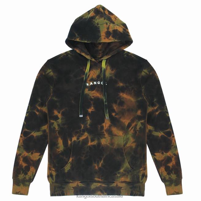 Kangol Men FB6D1175 Tie Dye Hoodie Clothing Forest Brown