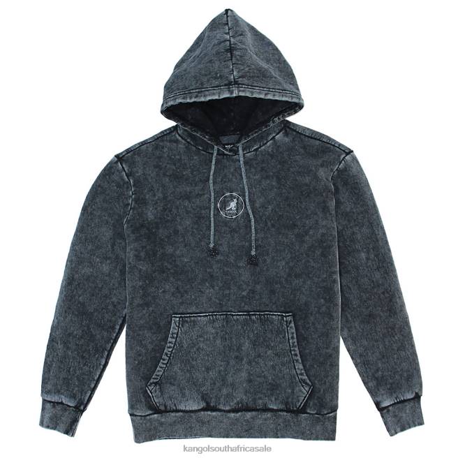 Kangol Unisex FB6D1091 Acid Trip Embroidered Hoodie Clothing Black Wash