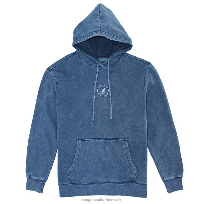 Kangol Unisex FB6D1092 Acid Trip Embroidered Hoodie Clothing Denim Wash