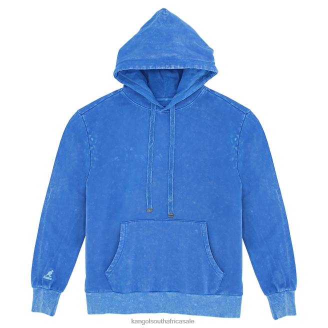 Kangol Unisex FB6D1096 Acid Wash Hoodie Clothing Turkish Sea