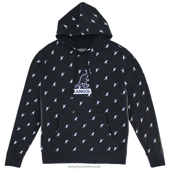 Kangol Unisex FB6D1099 AOP Hoodie Clothing Black Combo
