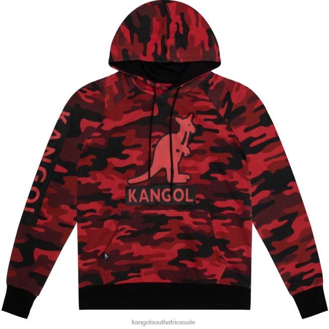 Kangol Unisex FB6D1111 Camo Hoodie Clothing Red Camo