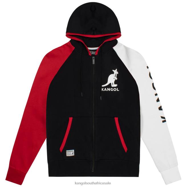 Kangol Unisex FB6D1113 RBW Colorblock Zip Up Hoodie Clothing Black Combo