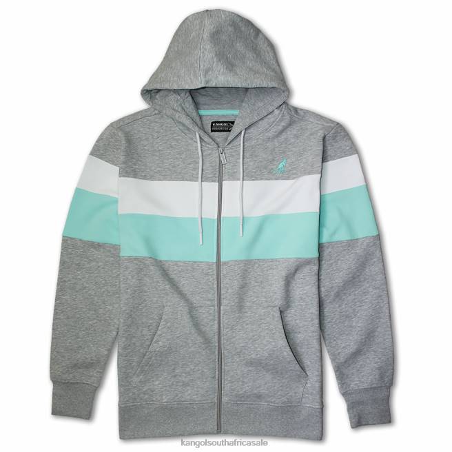 Kangol Unisex FB6D1119 Color Stripe Zip Hoodie Clothing Ash Mix Combo