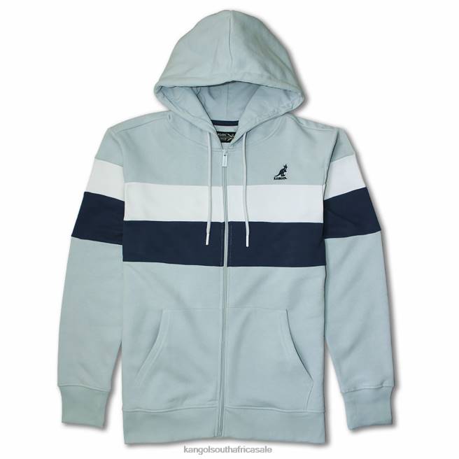 Kangol Unisex FB6D1120 Color Stripe Zip Hoodie Clothing Baby Blue Combo