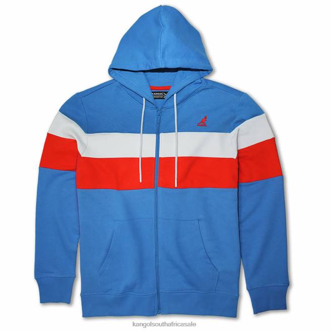 Kangol Unisex FB6D1121 Color Stripe Zip Hoodie Clothing Palace Blue Combo