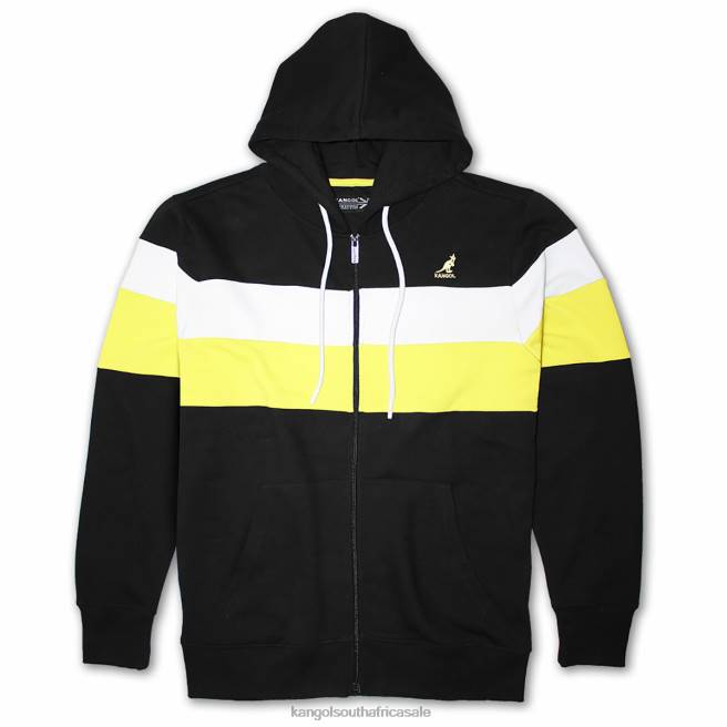 Kangol Unisex FB6D1122 Color Stripe Zip Hoodie Clothing Black Combo