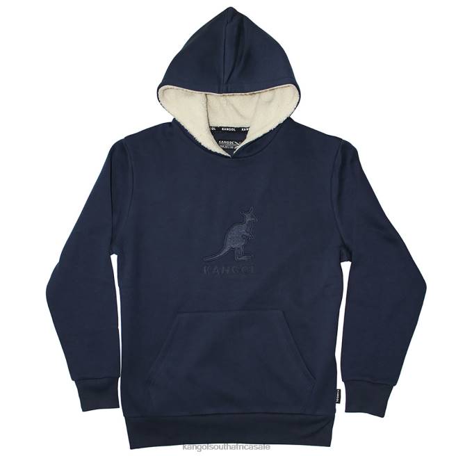 Kangol Unisex FB6D1128 Tonal Embroidered Sherpa Hoodie Clothing Catamaran Navy