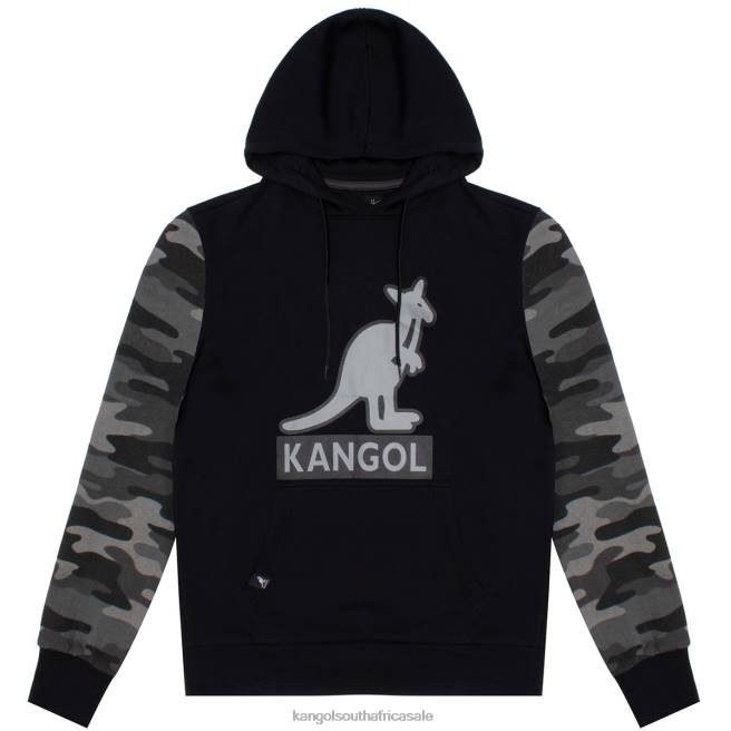 Kangol Unisex FB6D1132 Contrast Camo Hoodie Clothing Black/Urban