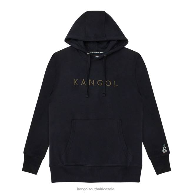 Kangol Unisex FB6D1166 Luxe Embroidered Hoodie Clothing Black Anthracite