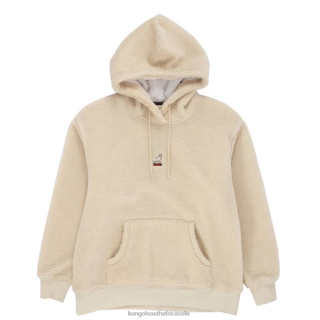 Kangol Unisex FB6D1184 Sherpa Hoodie Clothing Beige