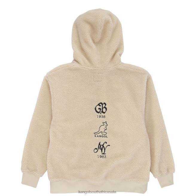 Kangol Unisex FB6D1184 Sherpa Hoodie Clothing Beige