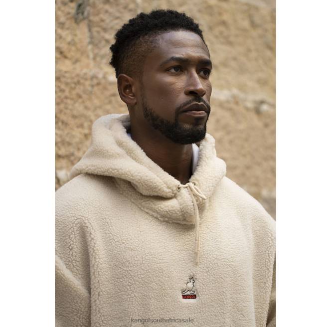 Kangol Unisex FB6D1184 Sherpa Hoodie Clothing Beige