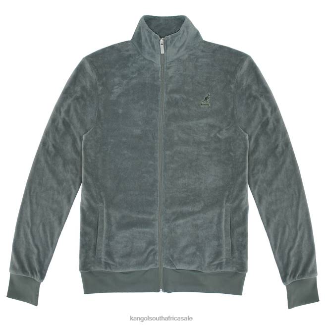 Kangol Men FB6D1165 Terry Cloth Track Jacket Clothing Chimera Grey