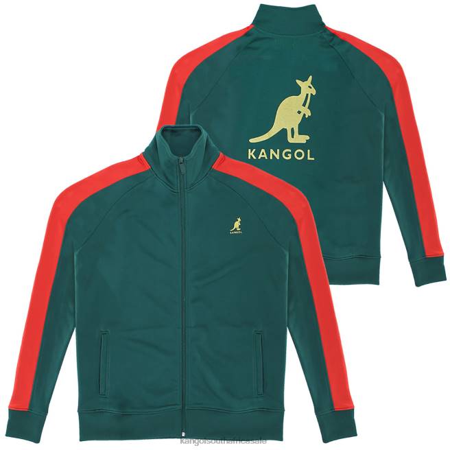 Kangol Unisex FB6D1194 Retro Track Jacket Clothing Emerald/Red
