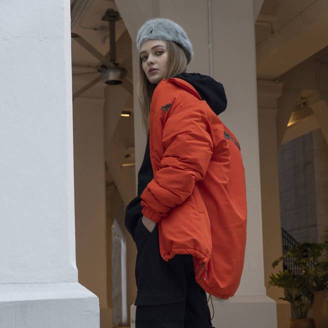 Kangol Unisex FB6D1229 Oversized Jacket Clothing Tangerine Tango