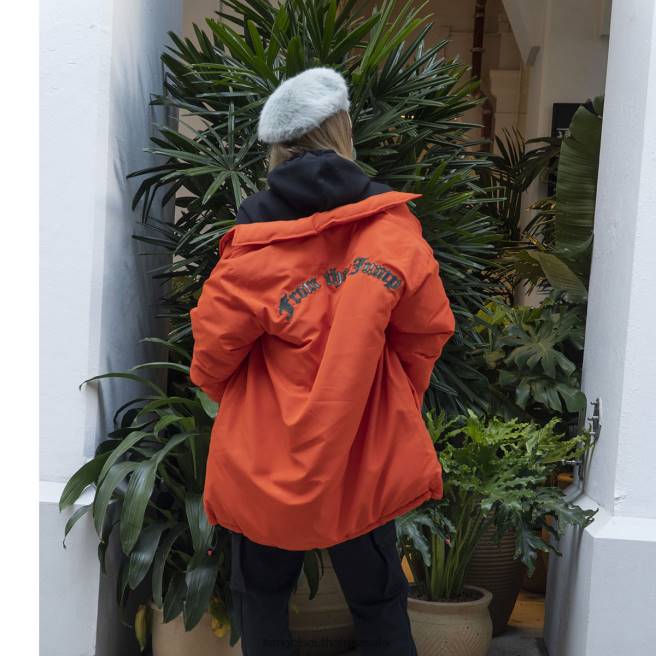 Kangol Unisex FB6D1229 Oversized Jacket Clothing Tangerine Tango