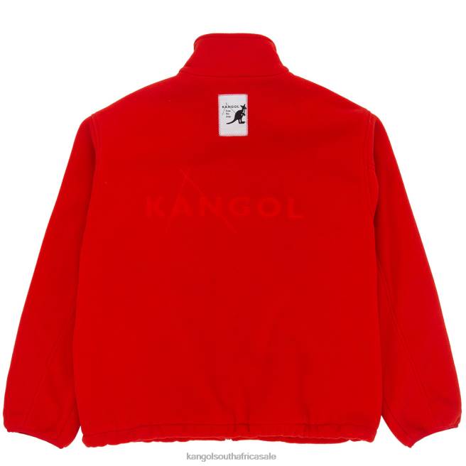 Kangol Unisex FB6D1233 Zip Up Fleece Jacket Clothing Flame Scarlet