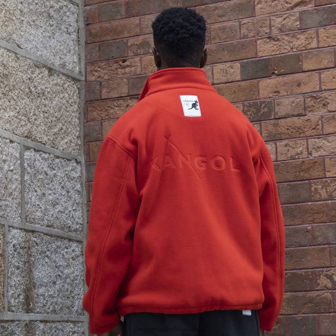 Kangol Unisex FB6D1233 Zip Up Fleece Jacket Clothing Flame Scarlet