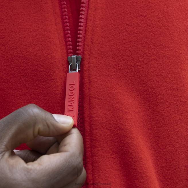 Kangol Unisex FB6D1233 Zip Up Fleece Jacket Clothing Flame Scarlet