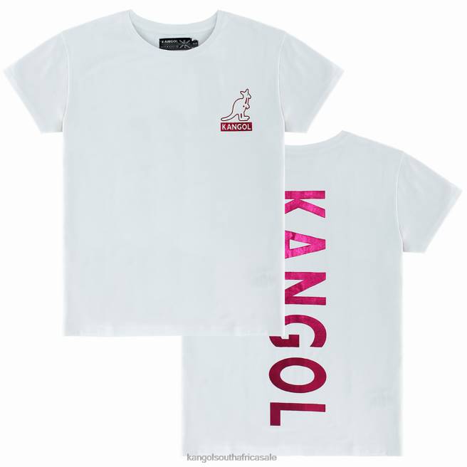 Kangol Unisex FB6D1216 Foil Short Sleeve Tee Clothing White/Pink