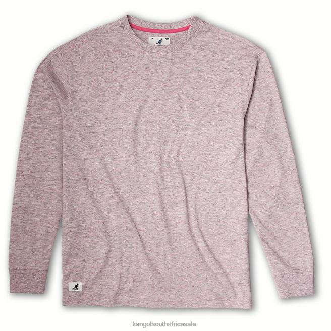 Kangol Unisex FB6D1239 Linen Effect Long Sleeve Tee Clothing Pink