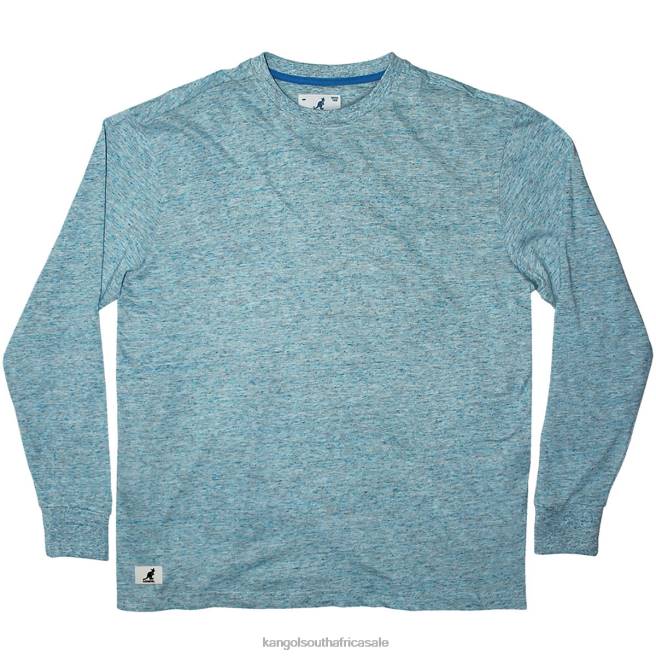 Kangol Unisex FB6D1241 Linen Effect Long Sleeve Tee Clothing Sea Blue