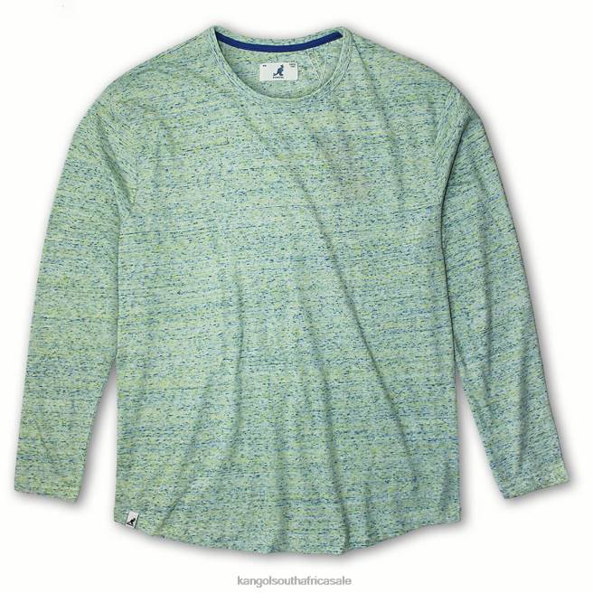 Kangol Unisex FB6D1243 Tri-Marl Long Sleeve Tee Clothing Mint