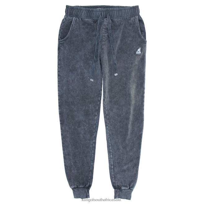 Kangol Unisex FB6D1020 Acid Wash Joggers Pants Obsidian