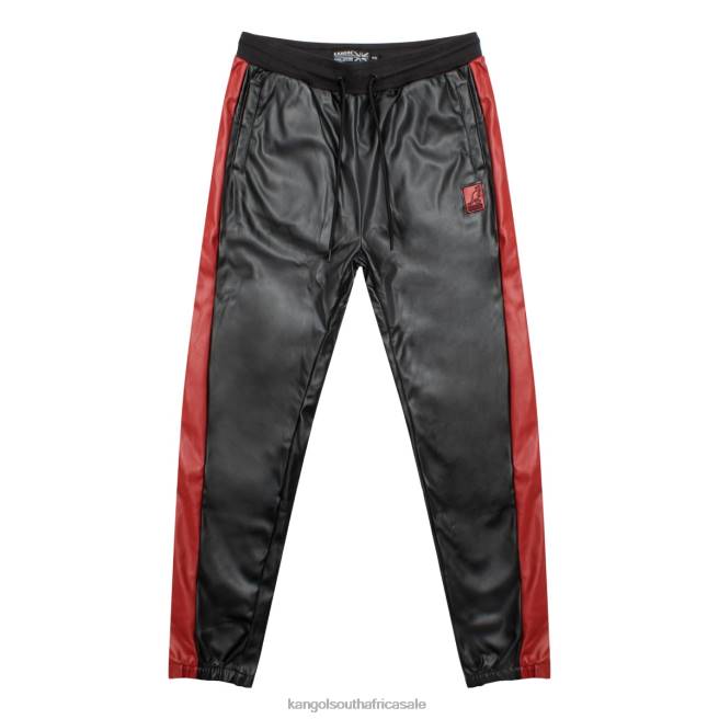Kangol Unisex FB6D1065 Vegan Leather Joggers Pants Black Beauty