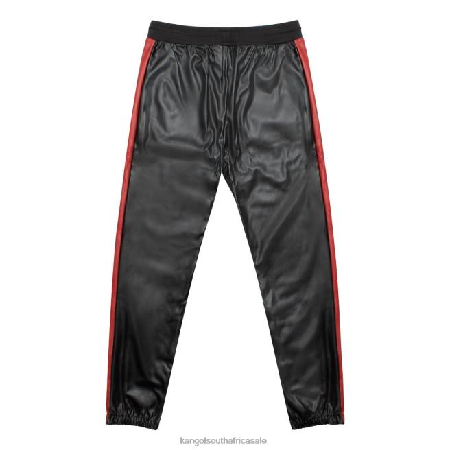 Kangol Unisex FB6D1065 Vegan Leather Joggers Pants Black Beauty
