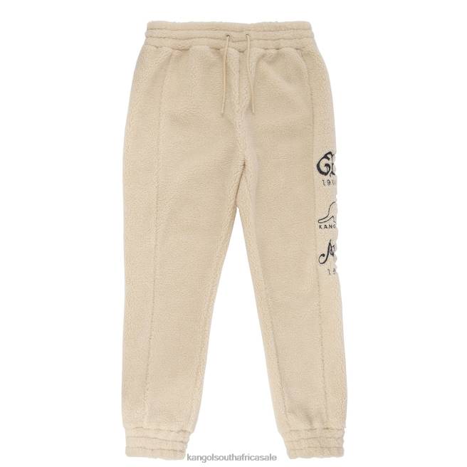 Kangol Unisex FB6D1082 Sherpa Jogger Pants Beige