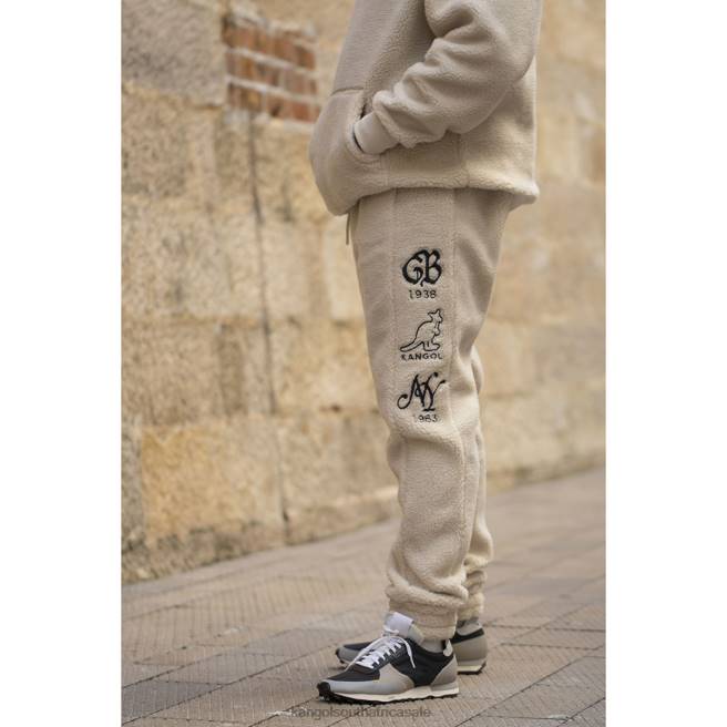 Kangol Unisex FB6D1082 Sherpa Jogger Pants Beige