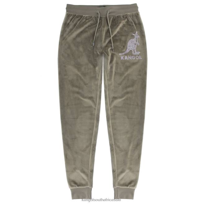 Kangol Women FB6D1045 Velour Crystal Joggers Pants Morel