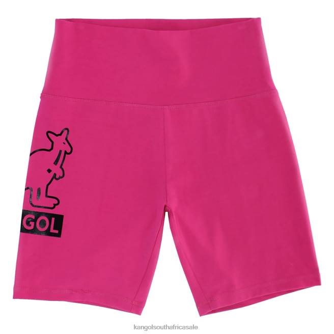 Kangol Unisex FB6D1003 Foil Biker Shorts Pants Pink Peacock